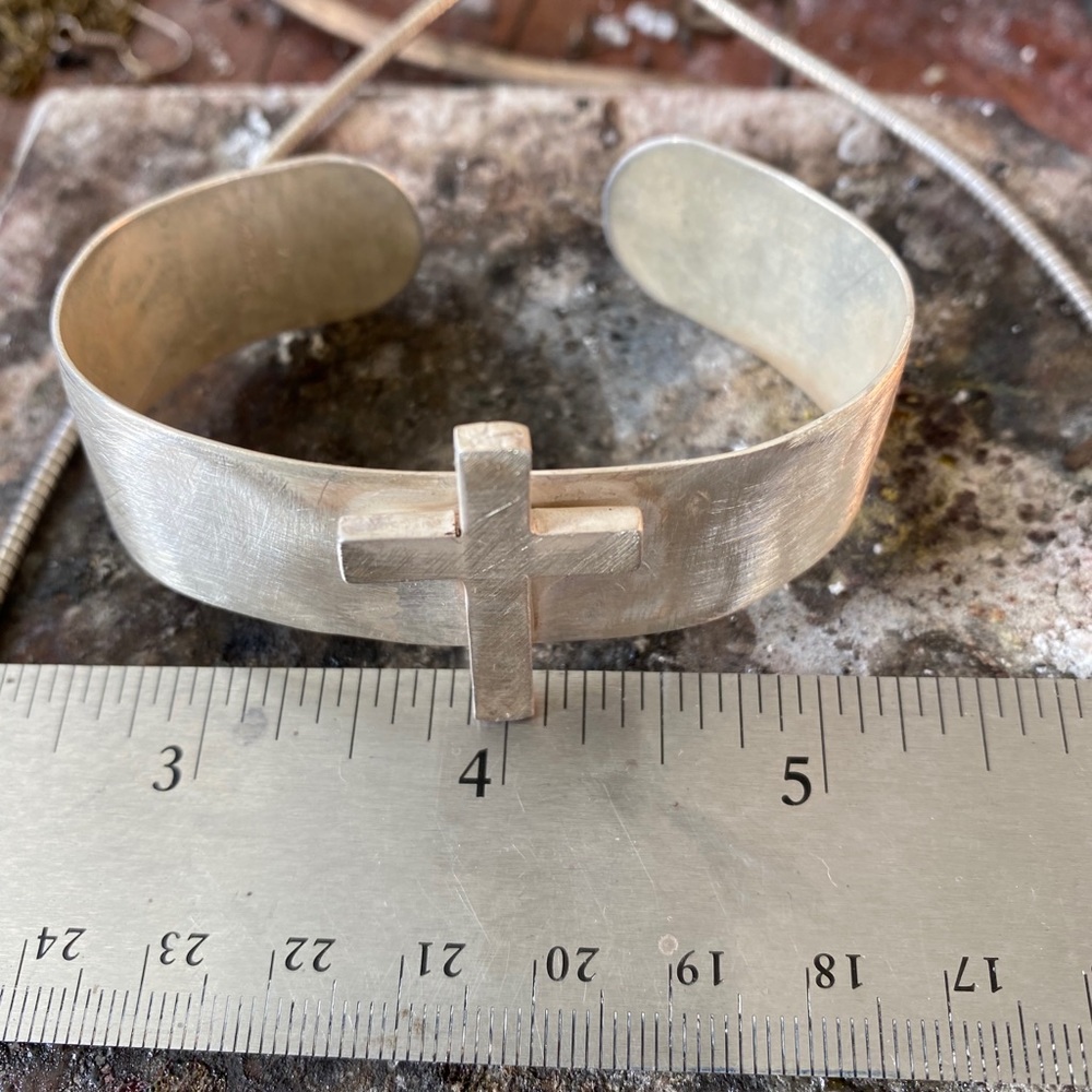 One of my signature sterling cross cuff bracelet - Picture 6 of 8
